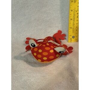 Fisher Price Plush Frog Mo M6709 Red Color Spotted 4 Inch Tall Stuffed Tree Frog